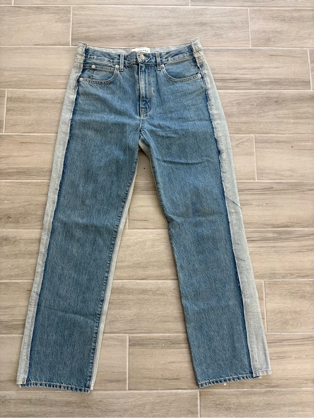 SLVRLAKE Re-Work London Paneled High-Rise Straight Leg Jeans